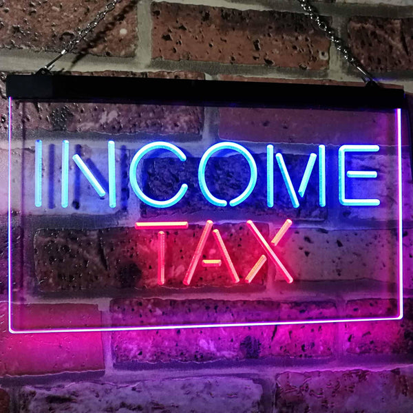 ADVPRO Income Tax Indoor Display Decoration Dual Color LED Neon Sign st6-i2430 - Blue & Red