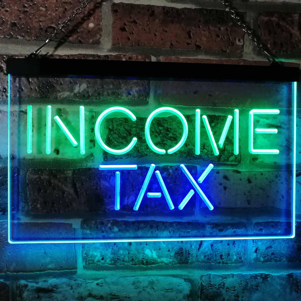 ADVPRO Income Tax Indoor Display Decoration Dual Color LED Neon Sign st6-i2430 - Green & Blue