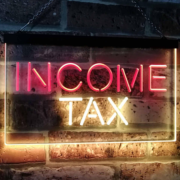 ADVPRO Income Tax Indoor Display Decoration Dual Color LED Neon Sign st6-i2430 - Red & Yellow