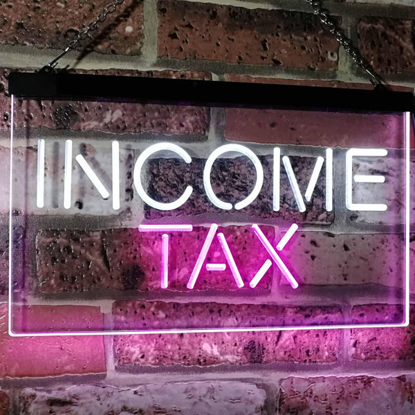 ADVPRO Income Tax Indoor Display Decoration Dual Color LED Neon Sign st6-i2430 - White & Purple