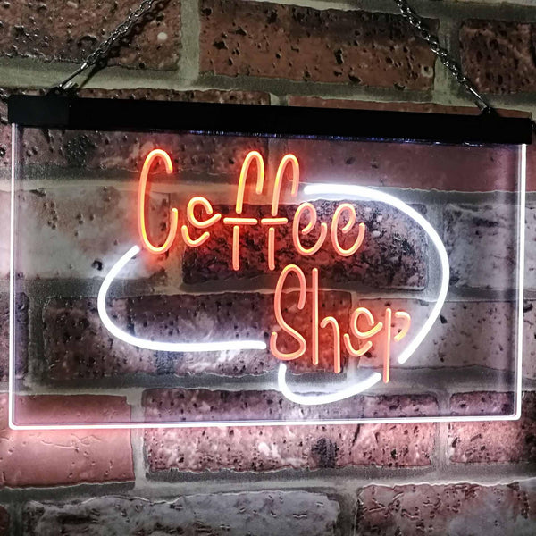 ADVPRO Coffee Shop Kitchen Classic Display Dual Color LED Neon Sign st6-i2433 - White & Orange