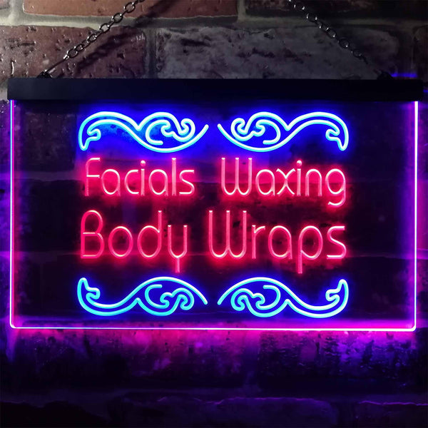 ADVPRO Faxing Waxing Body Wraps Beauty Salon Dual Color LED Neon Sign st6-i2454 - Blue & Red