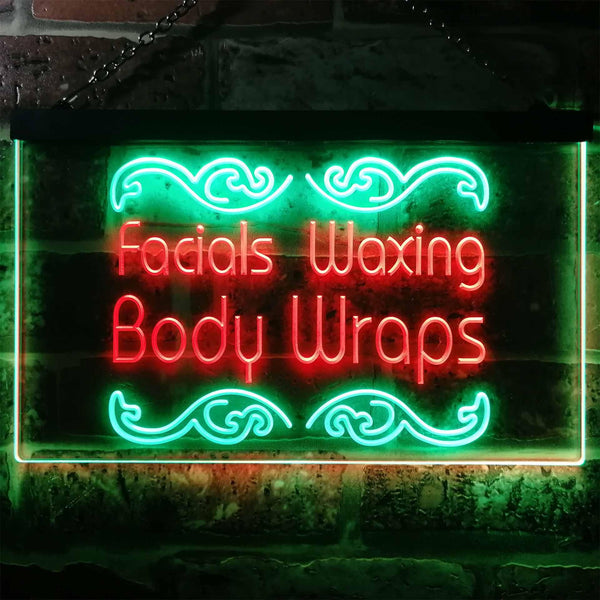 ADVPRO Faxing Waxing Body Wraps Beauty Salon Dual Color LED Neon Sign st6-i2454 - Green & Red