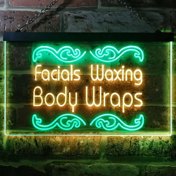 ADVPRO Faxing Waxing Body Wraps Beauty Salon Dual Color LED Neon Sign st6-i2454 - Green & Yellow