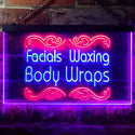 ADVPRO Faxing Waxing Body Wraps Beauty Salon Dual Color LED Neon Sign st6-i2454 - Red & Blue