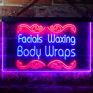 ADVPRO Faxing Waxing Body Wraps Beauty Salon Dual Color LED Neon Sign st6-i2454 - Red & Blue