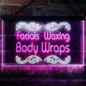 ADVPRO Faxing Waxing Body Wraps Beauty Salon Dual Color LED Neon Sign st6-i2454 - White & Purple