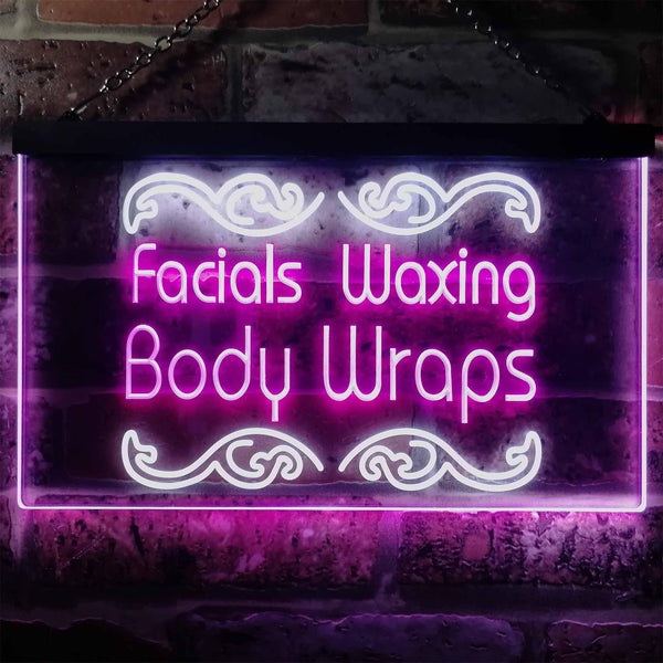 ADVPRO Faxing Waxing Body Wraps Beauty Salon Dual Color LED Neon Sign st6-i2454 - White & Purple