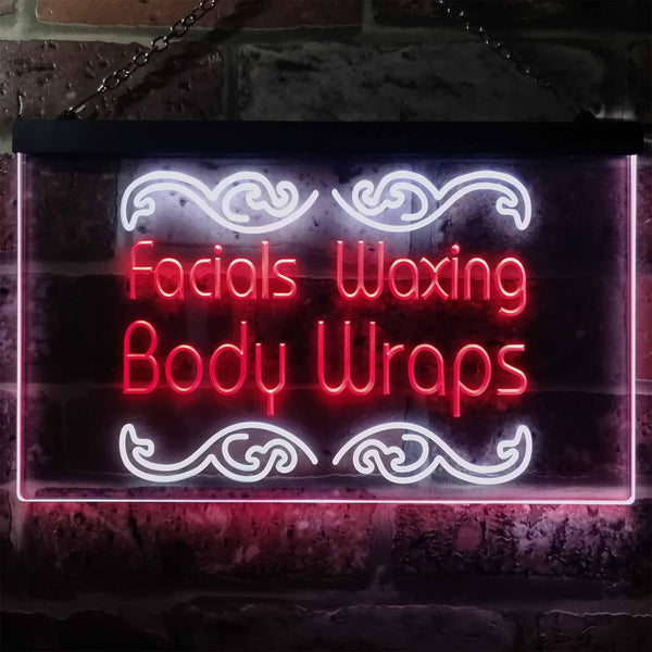ADVPRO Faxing Waxing Body Wraps Beauty Salon Dual Color LED Neon Sign st6-i2454 - White & Red