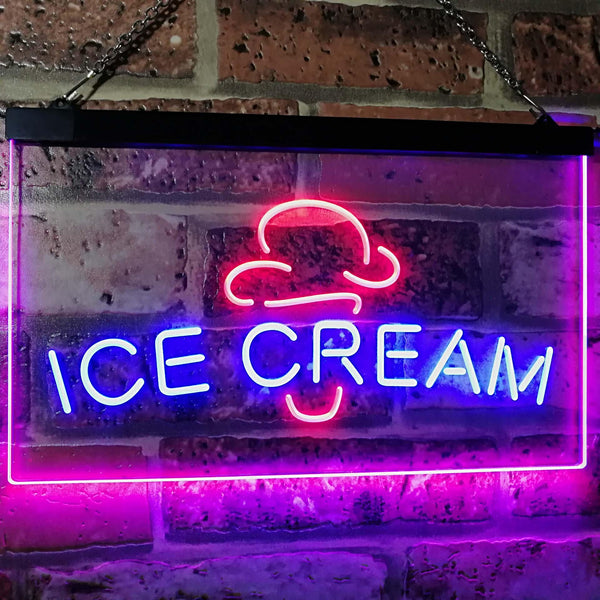 ADVPRO Ice Cream Kid Room Display Dual Color LED Neon Sign st6-i2462 - Blue & Red