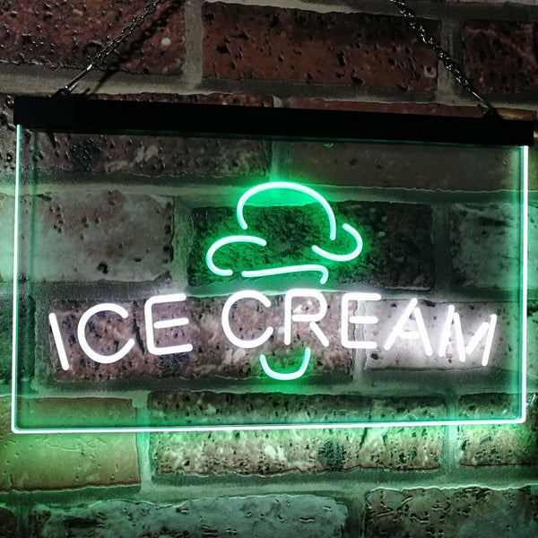 ADVPRO Ice Cream Kid Room Display Dual Color LED Neon Sign st6-i2462 - White & Green