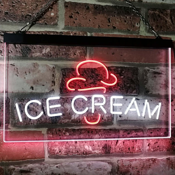ADVPRO Ice Cream Kid Room Display Dual Color LED Neon Sign st6-i2462 - White & Red