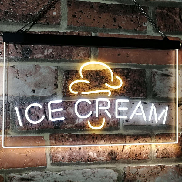 ADVPRO Ice Cream Kid Room Display Dual Color LED Neon Sign st6-i2462 - White & Yellow