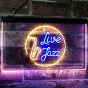 ADVPRO Live Jazz Music Room Dual Color LED Neon Sign st6-i2468 - Blue & Yellow