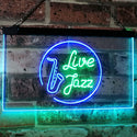 ADVPRO Live Jazz Music Room Dual Color LED Neon Sign st6-i2468 - Green & Blue