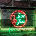 ADVPRO Live Jazz Music Room Dual Color LED Neon Sign st6-i2468 - Green & Red