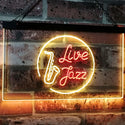 ADVPRO Live Jazz Music Room Dual Color LED Neon Sign st6-i2468 - Red & Yellow