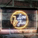 ADVPRO Live Jazz Music Room Dual Color LED Neon Sign st6-i2468 - White & Yellow