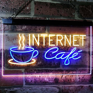 ADVPRO Internet Cafe WiFi Coffee Shop Dual Color LED Neon Sign st6-i2471 - Blue & Yellow