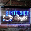 ADVPRO Internet Cafe WiFi Coffee Shop Dual Color LED Neon Sign st6-i2471 - White & Blue
