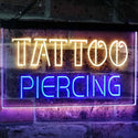 ADVPRO Tattoo Piercing Art Inked Shop Display Dual Color LED Neon Sign st6-i2482 - Blue & Yellow