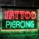 ADVPRO Tattoo Piercing Art Inked Shop Display Dual Color LED Neon Sign st6-i2482 - Green & Red