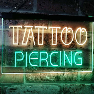 ADVPRO Tattoo Piercing Art Inked Shop Display Dual Color LED Neon Sign st6-i2482 - Green & Yellow