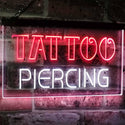 ADVPRO Tattoo Piercing Art Inked Shop Display Dual Color LED Neon Sign st6-i2482 - White & Red