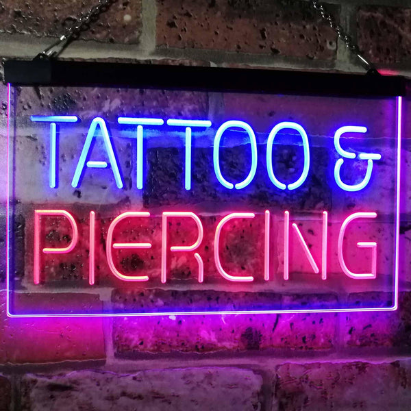 ADVPRO Tattoo Piercing Get Inked Shop Open Dual Color LED Neon Sign st6-i2484 - Red & Blue