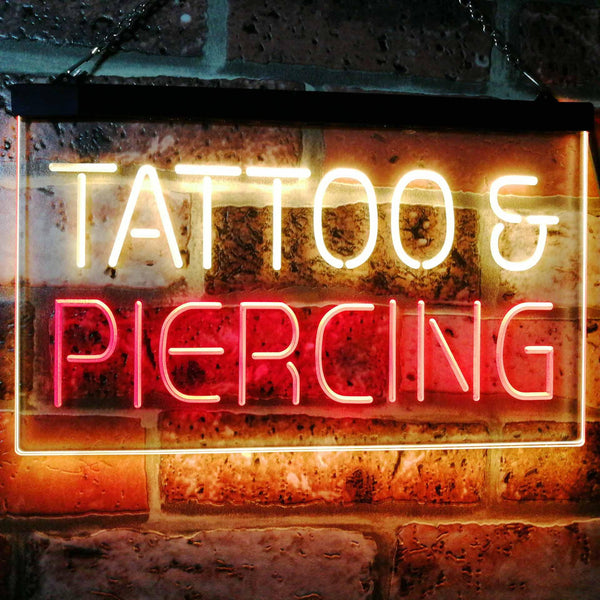 ADVPRO Tattoo Piercing Get Inked Shop Open Dual Color LED Neon Sign st6-i2484 - Red & Yellow