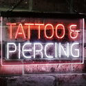 ADVPRO Tattoo Piercing Get Inked Shop Open Dual Color LED Neon Sign st6-i2484 - White & Orange