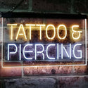 ADVPRO Tattoo Piercing Get Inked Shop Open Dual Color LED Neon Sign st6-i2484 - White & Yellow