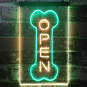 ADVPRO Open Dog Bone Grooming Pet Shop Display  Dual Color LED Neon Sign st6-i2494 - Green & Yellow
