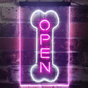 ADVPRO Open Dog Bone Grooming Pet Shop Display  Dual Color LED Neon Sign st6-i2494 - White & Purple