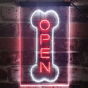 ADVPRO Open Dog Bone Grooming Pet Shop Display  Dual Color LED Neon Sign st6-i2494 - White & Red