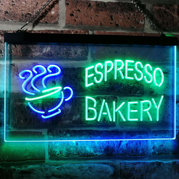 ADVPRO Espresso Coffee Bakery Shop Dual Color LED Neon Sign st6-i2497 - Green & Blue