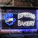 ADVPRO Espresso Coffee Bakery Shop Dual Color LED Neon Sign st6-i2497 - White & Blue