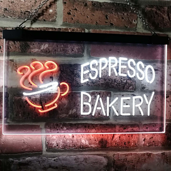 ADVPRO Espresso Coffee Bakery Shop Dual Color LED Neon Sign st6-i2497 - White & Orange