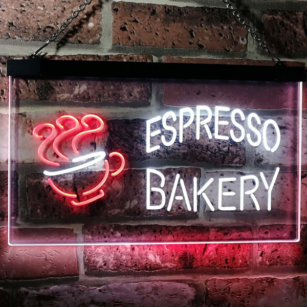 ADVPRO Espresso Coffee Bakery Shop Dual Color LED Neon Sign st6-i2497 - White & Red
