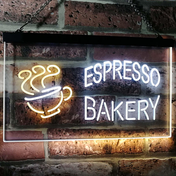 ADVPRO Espresso Coffee Bakery Shop Dual Color LED Neon Sign st6-i2497 - White & Yellow