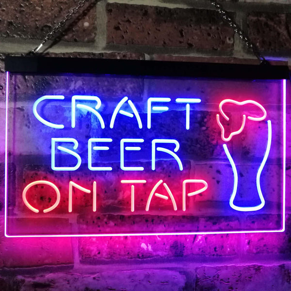 ADVPRO Craft Beer On Tap Bar Dual Color LED Neon Sign st6-i2507 - Blue & Red