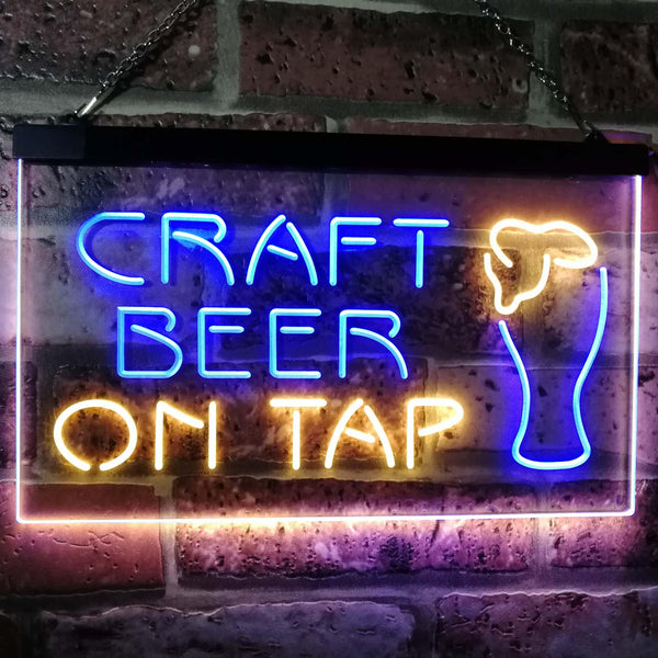 ADVPRO Craft Beer On Tap Bar Dual Color LED Neon Sign st6-i2507 - Blue & Yellow