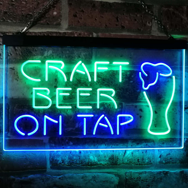 ADVPRO Craft Beer On Tap Bar Dual Color LED Neon Sign st6-i2507 - Green & Blue