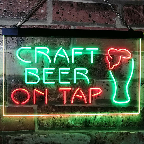 ADVPRO Craft Beer On Tap Bar Dual Color LED Neon Sign st6-i2507 - Green & Red