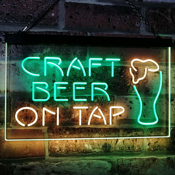 ADVPRO Craft Beer On Tap Bar Dual Color LED Neon Sign st6-i2507 - Green & Yellow