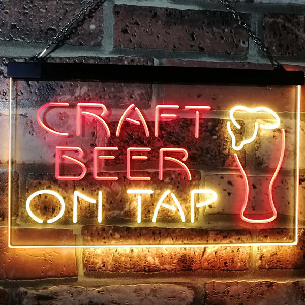 ADVPRO Craft Beer On Tap Bar Dual Color LED Neon Sign st6-i2507 - Red & Yellow