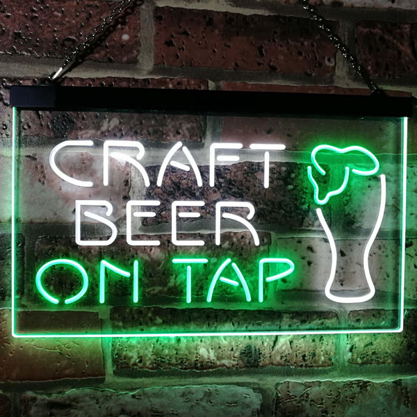 ADVPRO Craft Beer On Tap Bar Dual Color LED Neon Sign st6-i2507 - White & Green