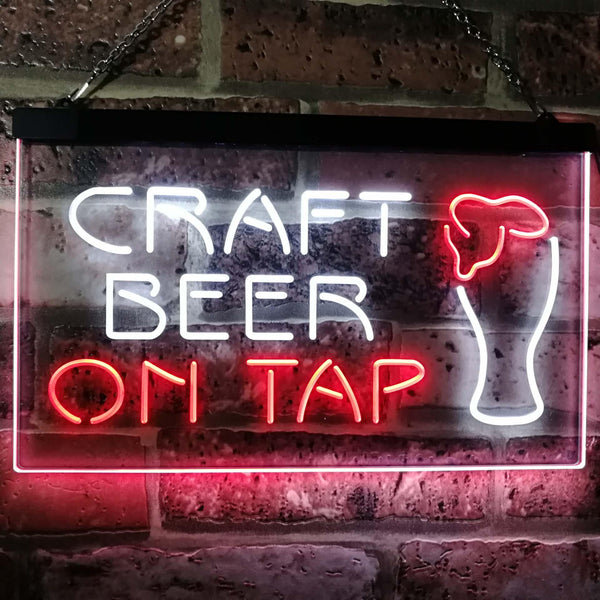 ADVPRO Craft Beer On Tap Bar Dual Color LED Neon Sign st6-i2507 - White & Red