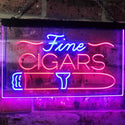 ADVPRO Fine Cigars Shop Smoking Room Man Cave Dual Color LED Neon Sign st6-i2510 - Red & Blue