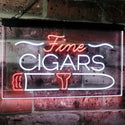 ADVPRO Fine Cigars Shop Smoking Room Man Cave Dual Color LED Neon Sign st6-i2510 - White & Orange